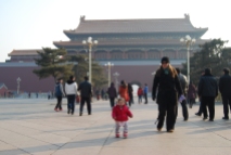 Pam and Isabel walking around the Forbidden City