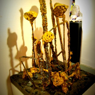 Copper lotus pods at a 798 gallery
